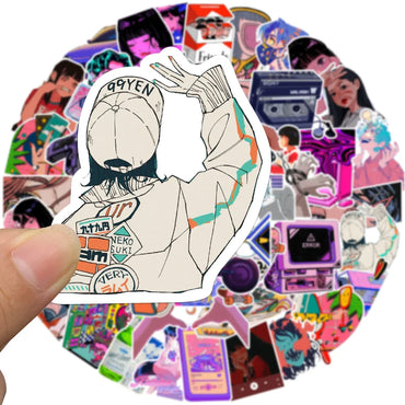10/30/50PCS Cute Cool Grils Graffiti Stickers For Skateboard Phone Laptop Scrapbook Suitcase PVC Waterproof Decals Kids DIY Toys (Online Order Only)