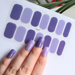 14Tips Solid Color Stickers Nail Art Supplies European & American Simple Decals Oil Film Decals Press on Nails Stickers Designer (ONLINE ORDER ONLY)
