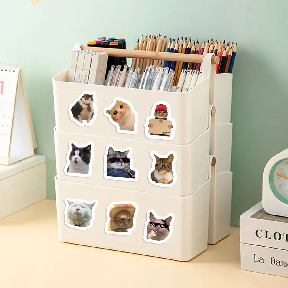500pcs/roll Funny Cats MEME Cartoon Graffiti Stickers DIY Phone Guitar Laptop Notebook Suitcase Waterproof Sticker Kids Toy (ONLINE ORDER ONLY)