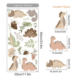 Boho Dinosaur Watercolor Nursery Wall Decals Kids Room Decor Stickers (Online Order Only)