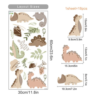 Boho Dinosaur Watercolor Nursery Wall Decals Kids Room Decor Stickers (Online Order Only)