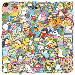 10/30/70PCS Parrot Cartoon Stickers Cute Parrot Decals Animal Graffiti Kids Toys Fridge Luggage Laptop Phone Guitar Bike Sticker (ONLINE ORDER ONLY)