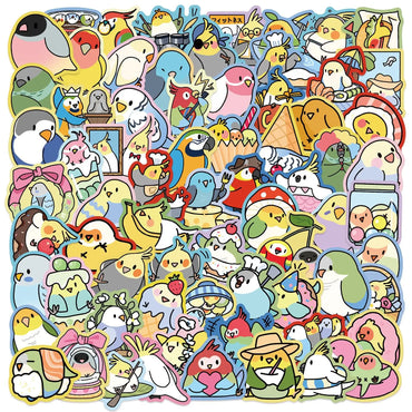 10/30/70PCS Parrot Cartoon Stickers Cute Parrot Decals Animal Graffiti Kids Toys Fridge Luggage Laptop Phone Guitar Bike Sticker (ONLINE ORDER ONLY)