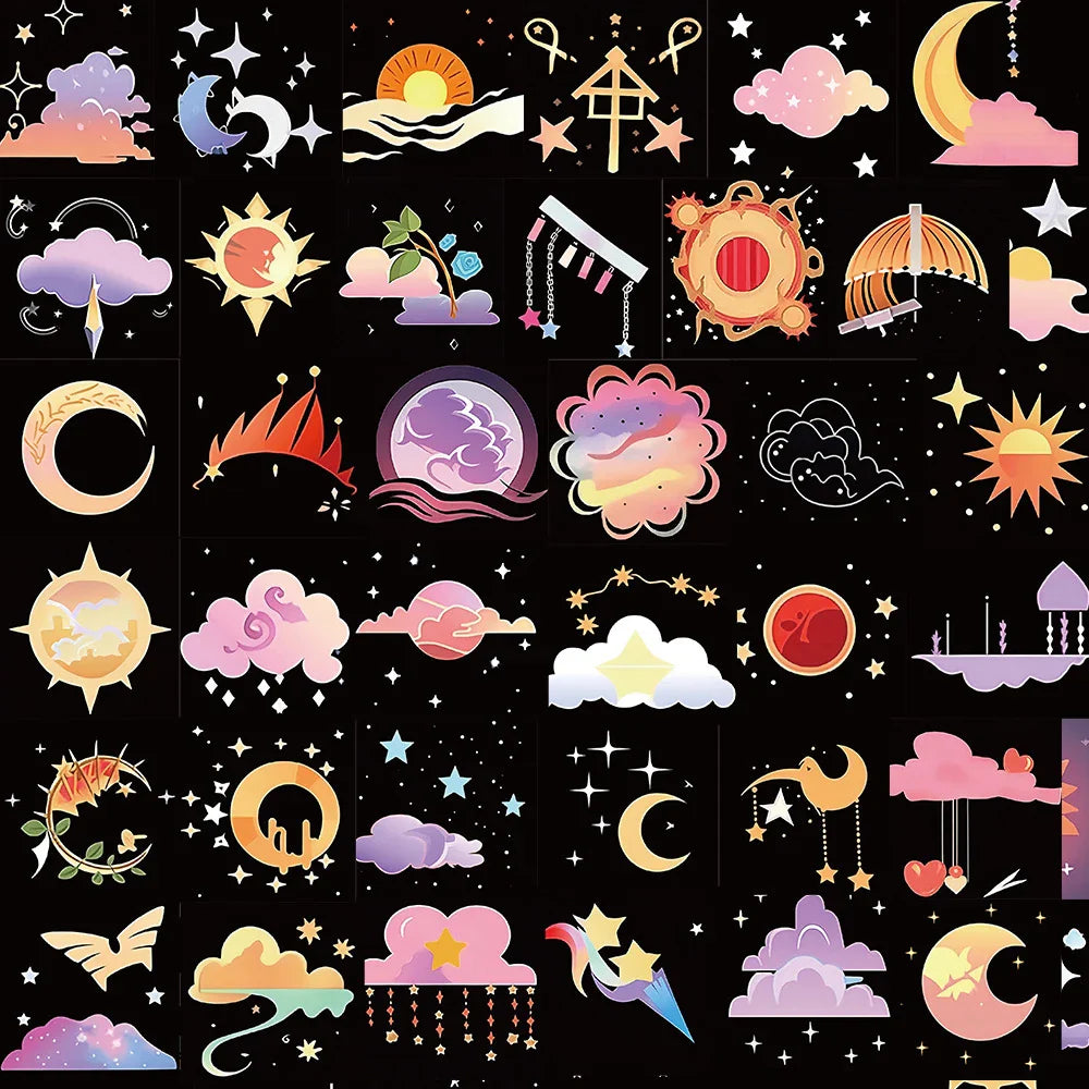 Cartoon Weather Aesthetic Stickers Decals for Laptop Phone Notebook Waterproof (Online Order Only)