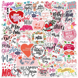 50PCS Cute Mom's Day Cartoon Stickers Vinyl for Gift Decoration DIY Phone Car Laptop Fridge Anime Decal (ONLINE ORDER ONLY)
