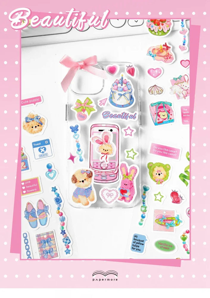 2Pcs/lot Girl Feelings Series Stickers Cute Sticker Scrapbooking Decorative Sticker Photo Album DIY Diary Stick Label Stationery (ONLINE ORDER ONLY)