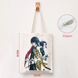 Demon Slayer Canvas Bag: Nezuko & Tanjiro Zipper Tote (ONLINE ORDER ONLY)