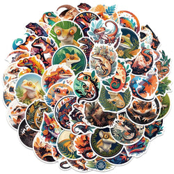 50pcs Vinyl Laptop Decals Cute Cartoon Reptile Lizard Graffiti Stickers For Luggage Water Bottle Notebook Waterproof Decals (ONLINE ORDER ONLY)