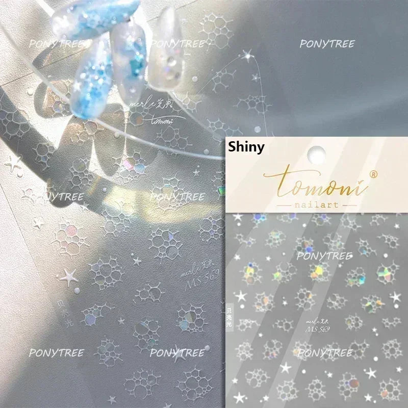 Beach Colourful Conch Dolphin Shell Starfish Jellyfish Star Summer Sea Wave Vacation Mode Water Bubble Nail Art Stickers Decals (Online Order Only)