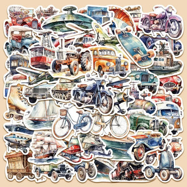 50pcs Retro Travel Tool Graffiti Stickers for Helmet, Wall, DIY Decoration Wholesale (Online Order Only)
