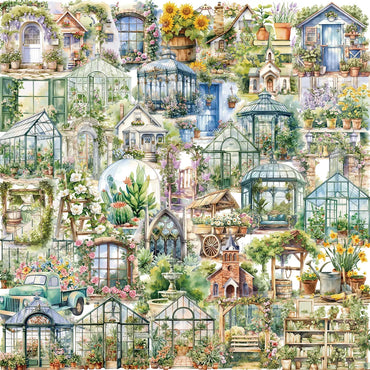 50PCS Flower Field Cottage Cartoon Stickers DIY Scrapbooking Guitar Snowboard Motorcycle Luggage Toy PET Sticker (ONLINE ORDER ONLY)