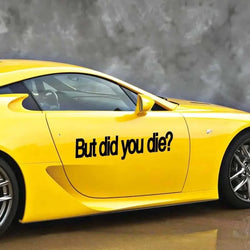 "BUT DID YOU DIE"Funny  Stickers. Trucks Windows Motorbike Bumper Computer Vinyl Decal (ONLINE ORDER ONLY)