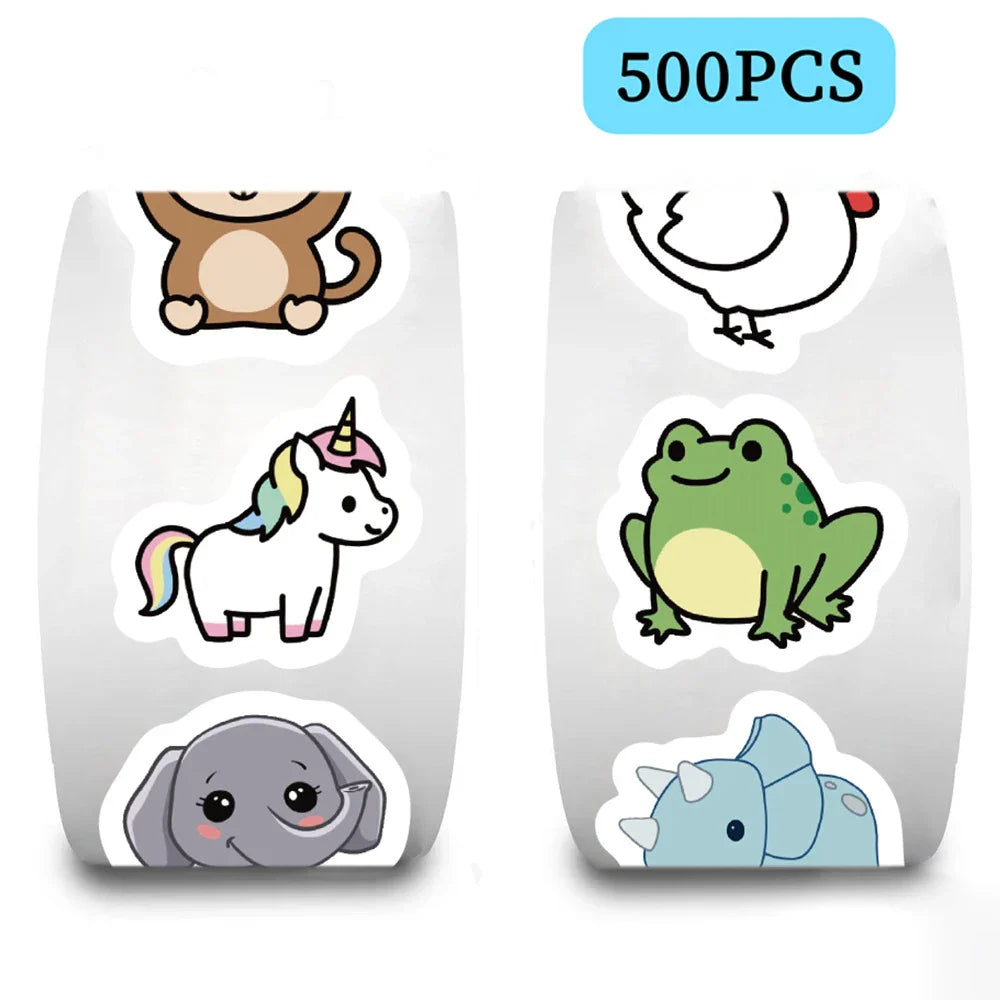 100-500pcs Cute Animal Paper Labels Thank You Sticker Reward Sealing Scrapbooking DIY Gift Decoration Stationery Supplies (ONLINE ORDER ONLY)