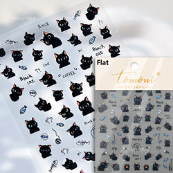 Mysterious Egyptian Cat Totem Eye Symbol Black Pharaoh Kitty Paw Sun Self Adhesive Nail Art Stickers Manicure Decals Wholesale (Online Order Only)