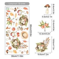 Cartoon Mushroom Watercolor Nursery Wall Decals Kids Room Decor (Online Order Only)