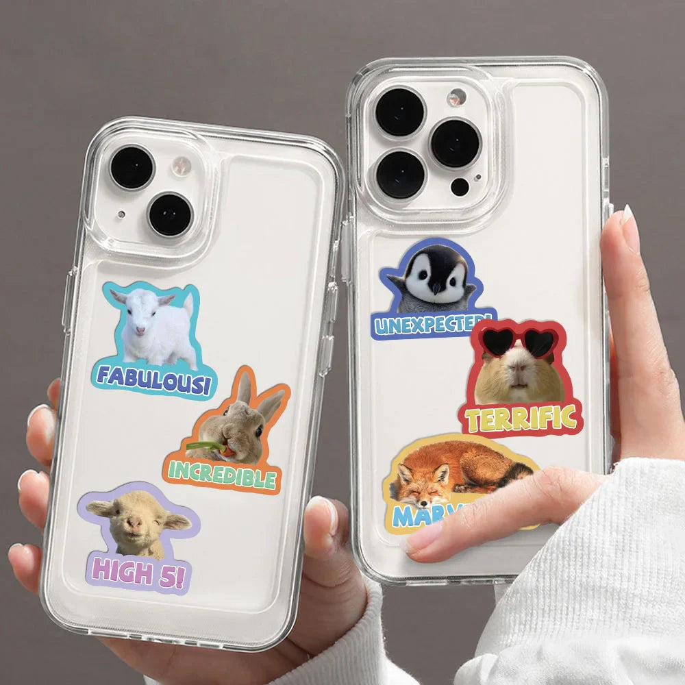 50pcs Cute Cartoon Animals Stickers DIY Phone Guitar Laptop Notebook Suitcase Cup Waterproof Mix Graffiti Sticker Kids Toy (ONLINE ORDER ONLY)