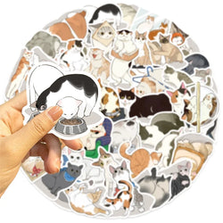 10/30/50PCS Kawaii Angry Cat Sticky PVC Sticker Aesthetic DIY Decoration Scrapbooking Korean Hand Accounting Supplies for Kids (ONLINE ORDER ONLY)