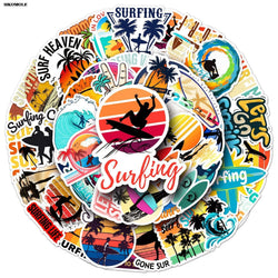 Cartoon Surfing Stickers Pack for Kids - Laptop, Luggage, Skateboard Decals (Online Order Only)