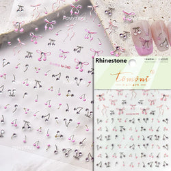 Dreamy Shiny Bowknot Ribbon Lace Delicate Tie Charming 5D Nail Art Decoration Sticker Self Adhesive Manicure Decal DIY Wholesale (ONLINE ORDER ONLY)