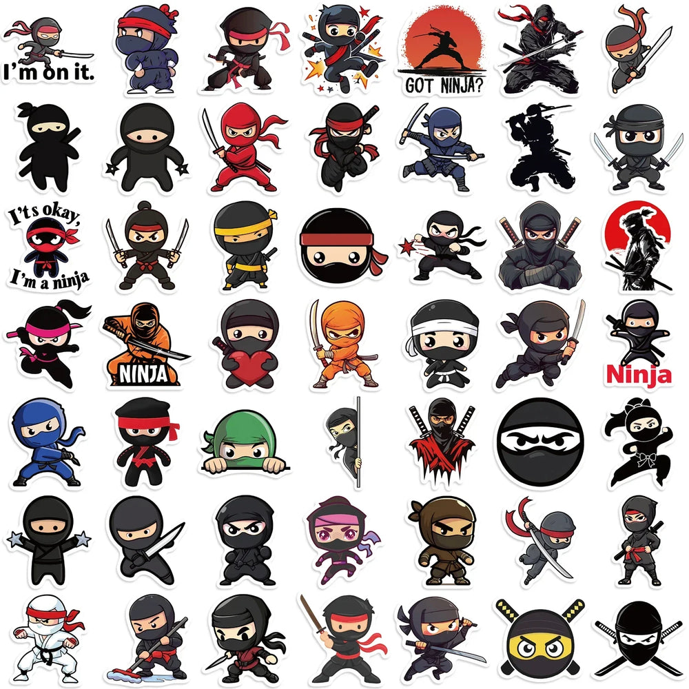 Ninja Anime Stickers for Scrapbook, Motorcycle, Skateboard, Laptop, Phone, Suitcase, Car - 50PCS (ONLINE ORDER ONLY)