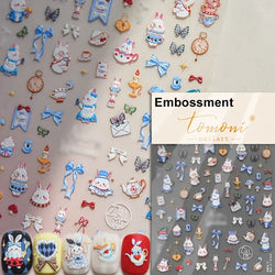 Dog Rabbit Line Bunny Footprint Bowknot Heart Cake Strawberry Flowers Bone Graffiti Adhesive Nail Art Stickers Manicure Decals (ONLINE ORDER ONLY)