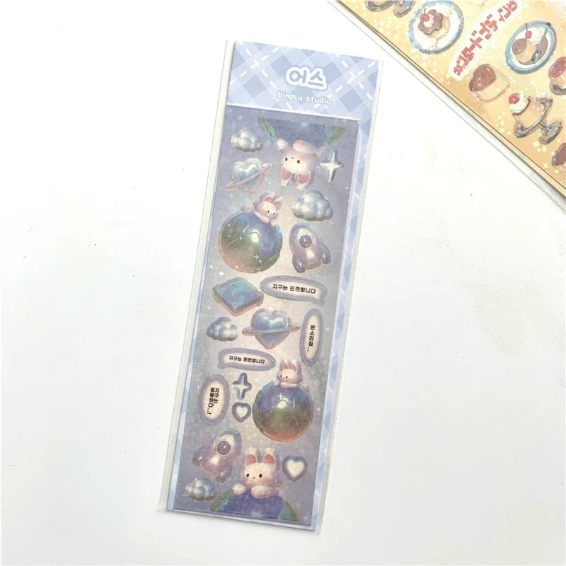 Korean ins Cute Angel Rabbit Sticker Scrapbooking Idol DIY Album Decoration Sticker Aesthetic Personalized Kawaii Stationery (ONLINE ORDER ONLY)