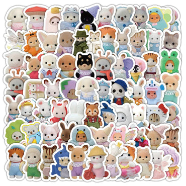 10/30/50/100pcs Cute Cartoon Calico Critters Graffiti Stickers Aesthetic Decals Kids Toy Laptop Fridge Phone Stationery Sticker (ONLINE ORDER ONLY)