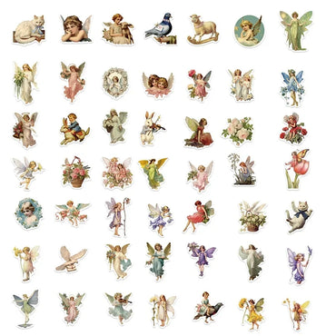 10/30/50PCS Vintage Painting Angel PVC Sticker Aesthetic Chidlren's Stationery Decoration Scrapbooking School Supplies for Kids (ONLINE ORDER ONLY)