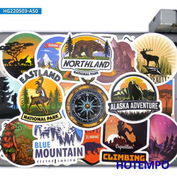 50Pieces Outdoor Adventure Climbing Hiking Camping Travel Stickers for Phone Luggage Notebook Motorcycle Car Laptop Sticker Toys (ONLINE ORDER ONLY)
