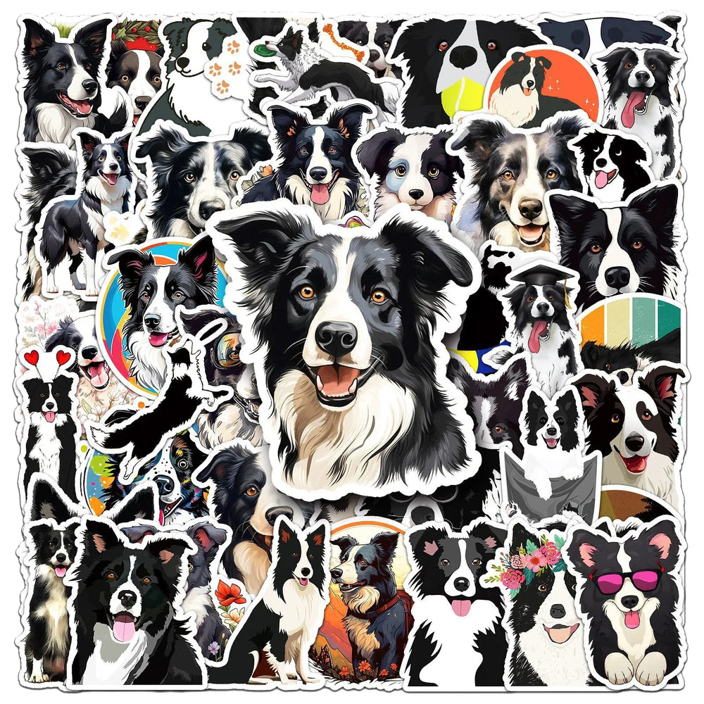 Border Collie Dog Stickers Pack - Cute Cartoon Decals for Kids, Luggage, Scrapbooking, Graffiti (Online Order Only)