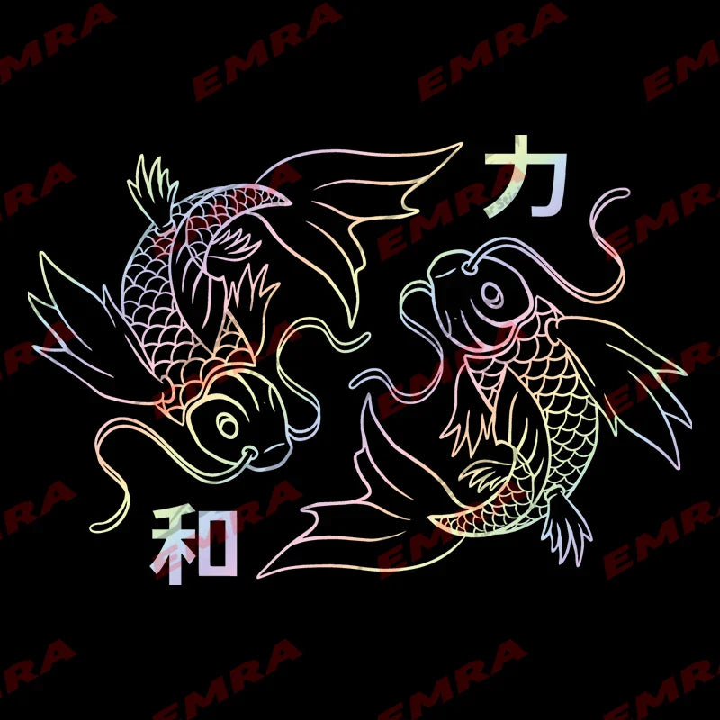 Koi Fish for Car Sticker External Accessories Decoration Windshield Outdoor Sticker Strength and Harmony Waterproof Vinyl Decals (ONLINE ORDER ONLY)