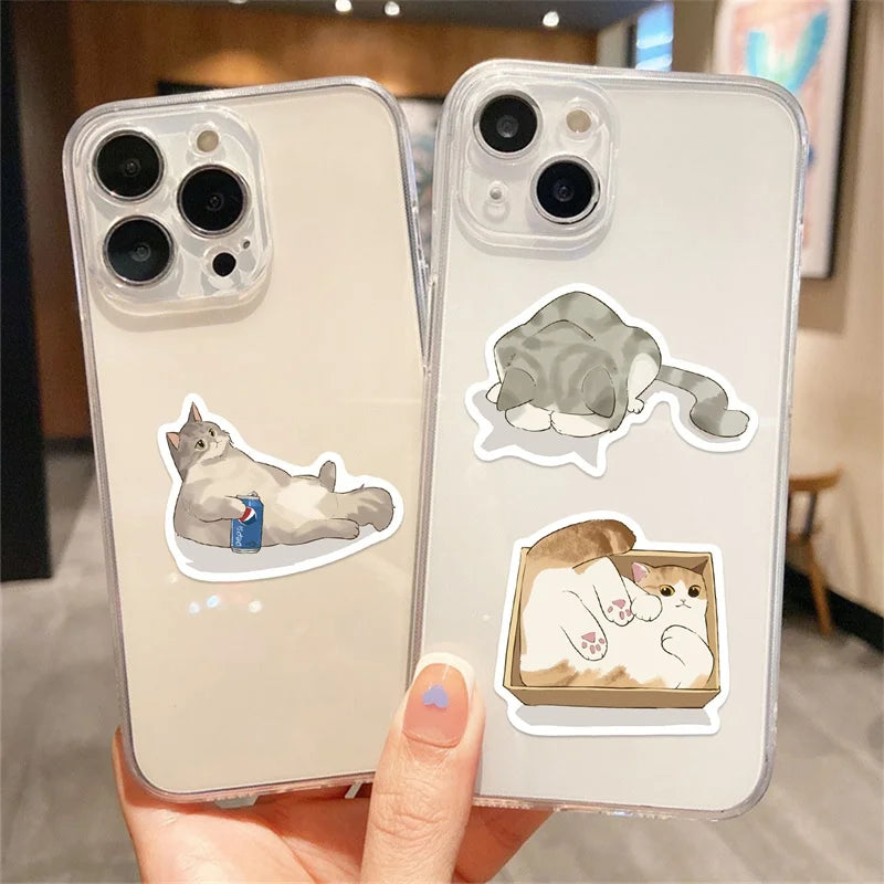 10/30/50PCS Kawaii Angry Cat Sticky PVC Sticker Aesthetic DIY Decoration Scrapbooking Korean Hand Accounting Supplies for Kids (ONLINE ORDER ONLY)