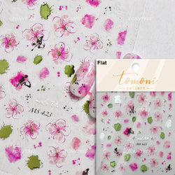 Pink Rose Flower Rambler Heart Bowknot Butterfly Shiny Soft Relief Adhesive Nail Art Stickers Romantic Spring 3D Manicure Decals (ONLINE ORDER ONLY)