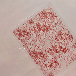 Lace Bowknot Hollow Out Fabric Art Fragmentation Sensation Petal Embossed Hottie Adhesive Nail Art Sticker Chic Manicure Decals (ONLINE ORDER ONLY)