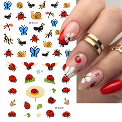 30pcs/Set Y2K 3D Cute Insect Nail Stickers Chic Dragonfly Spider Insect Butterfly Design Sliders Ladybug Beetle Manicure Decals* (Online Order Only)