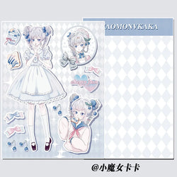 Sweet Cute Skateboard Girl Stickers Diary Scrapbooking DIY Album Decoration Sticker Aesthetic Personalized Kawaii Stationery (Online Order Only)