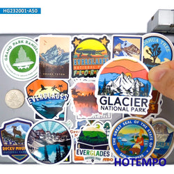 20/30/50Pieces Wilderness Trip Hiking Camping Travel Natural Park Stickers for Motorcycle Car Bike Luggage Phone Laptop Sticker (ONLINE ORDER ONLY)