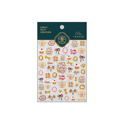 Lovely Dog Bone Bowknot Bread Graffiti Cake Cherry 3D Line Paw Adhesive Nail Art Stickers Cute Cartoon Manicure Decals Wholesale (ONLINE ORDER ONLY)