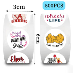 500Pcs/Roll INS Cartoon Sports Cheerleading Team Stickers PVC Stationery Helmet Bike Sticker for Boys Girls Toys Gift Decals (ONLINE ORDER ONLY)