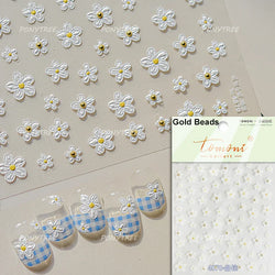 Colourful Field Bouquet Flower Spring Field Violet Daisy Bowknot Butterfly 5D Relief Adhesive Nail Art Stickers Manicure Decals (ONLINE ORDER ONLY)