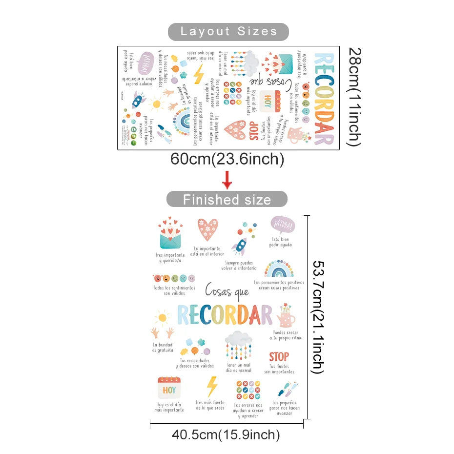 Spanish Kids Wall Sticker Art - Calming Corner Baby Room Decor (Online Order Only)