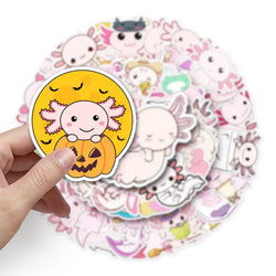 50Pcs Salamander Cartoon Waterproof Vinyl Stickers for Skateboard Snowboard (ONLINE ORDER ONLY)