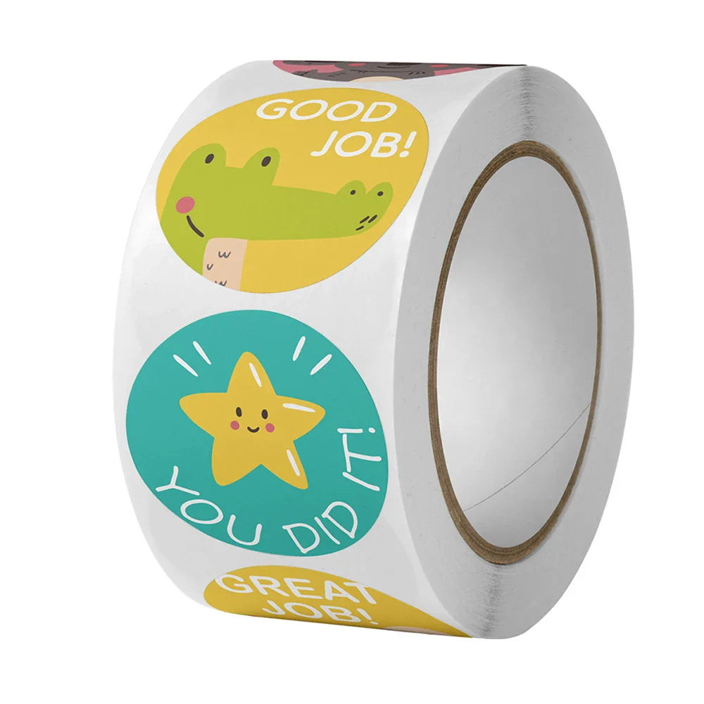 100-500PCS Cute Reward Stickers for School Encouragement 1inch Paper Decoration Teacher Student Family Scrapbooking Stickers (ONLINE ORDER ONLY)