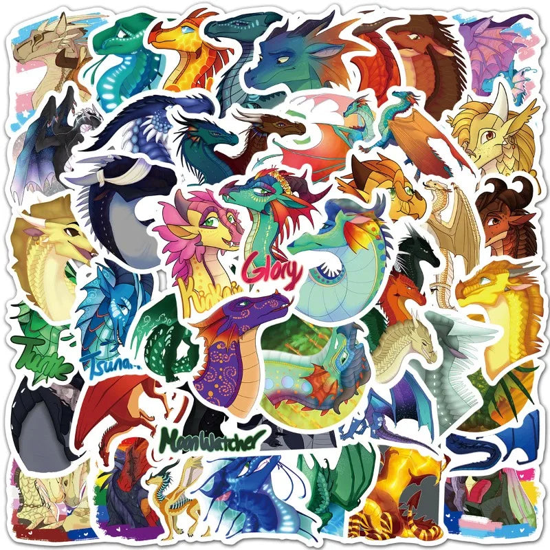 Wings of Fire Cartoon Stickers Pack for Laptop, Phone, Scooter, Water Bottle, Suitcase, Stationery, Refrigerator (Online Order Only)