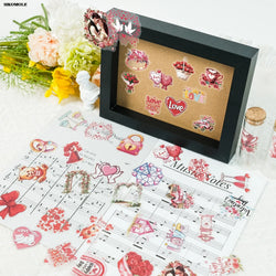 50PCS Romantic LOVE Stickers Transparent PET for Laptops Skateboards DIY Decals (Online Order Only)