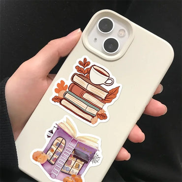 10/30/50PCS Kawaii Autumn Reading PVC Sticker Aesthetic Colored Decoration Scrapbooking Hand Accounting Supplies for Kids (ONLINE ORDER ONLY)