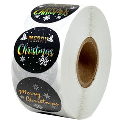 100-500Pcs Round Merry Christmas Stickers Seal Labels 1inch Golden Word Label For Christmas Gift Decorate Sticker (Online Order Only)