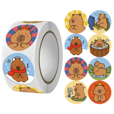 100-500pcs Capybara Thank You Sticker Cartoon Label Sealing Stationery DIY Decoration Scrapbooking School Supplies (ONLINE ORDER ONLY)
