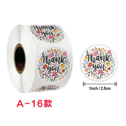 50-500pcs Labels Roll Flower Thank You Stickers 1inch Adhesive Labels Stickers for Gift Decoration Stationery Wrapping Supplies (ONLINE ORDER ONLY)