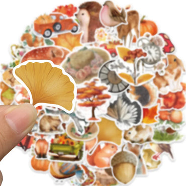 10/50Pcs Autumn Forest Scenery Paper Sticker Diy Diary Album Decoration Stickers Scrapbooking Planner Label Scrapbook Sticker (ONLINE ORDER ONLY)
